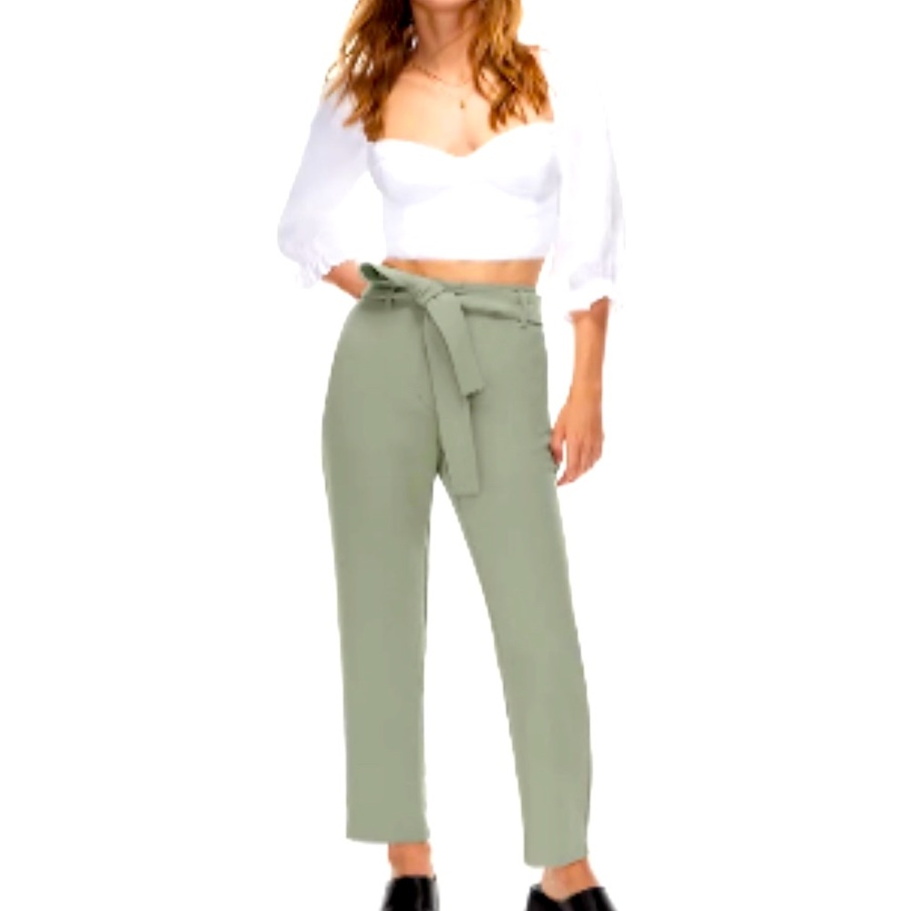 NWT - Wilfred Aritzia Tie-front High Waisted Pants - sz 2 - Dry Basil